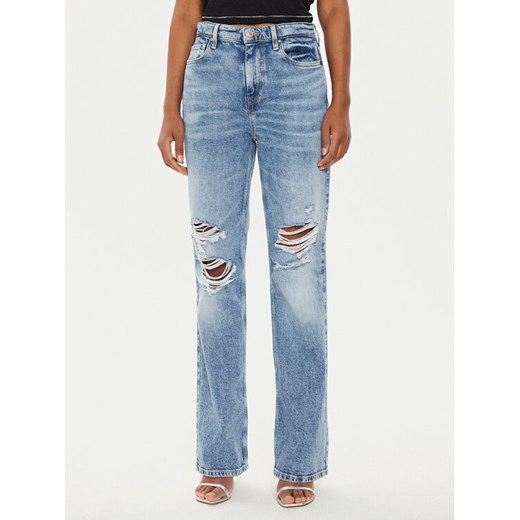 Guess Jeansy W4YA33 D4WBH Niebieski Straight Leg ze sklepu MODIVO w kategorii Jeansy damskie - zdjęcie 182692848