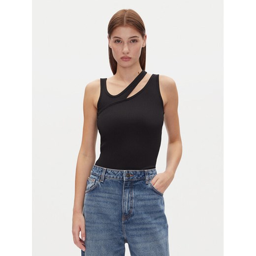 HUGO Top Datrus 50537044 Czarny Slim Fit ze sklepu MODIVO w kategorii Bluzki damskie - zdjęcie 182692879