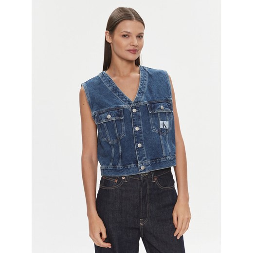 Calvin Klein Jeans Kamizelka J20J222471 Niebieski Regular Fit ze sklepu MODIVO w kategorii Kamizelki damskie - zdjęcie 182692946
