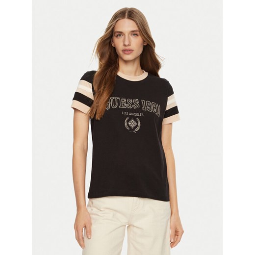 Guess T-Shirt V5RI00 KA260 Brązowy Regular Fit ze sklepu MODIVO w kategorii Bluzki damskie - zdjęcie 182692997