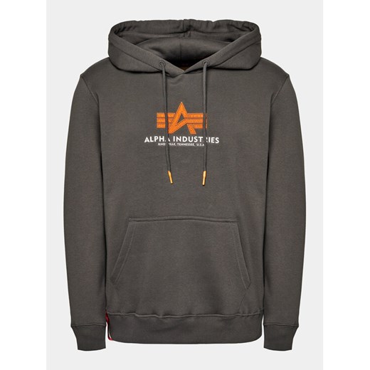 Alpha Industries Bluza Basic 178312 Szary Regular Fit ze sklepu MODIVO w kategorii Bluzy męskie - zdjęcie 182693079