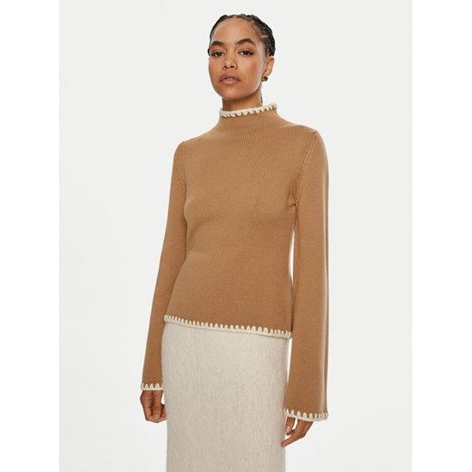 Luisa Spagnoli Golf Monet 58404 Brązowy Regular Fit ze sklepu MODIVO w kategorii Swetry damskie - zdjęcie 182693137