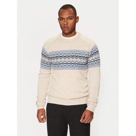 Brave Soul Sweter MK-517ERICKSON Écru Regular Fit ze sklepu MODIVO w kategorii Swetry męskie - zdjęcie 182693147