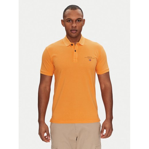 Napapijri Polo Elbas NP0A4GDL Pomarańczowy Regular Fit ze sklepu MODIVO w kategorii T-shirty męskie - zdjęcie 182693168