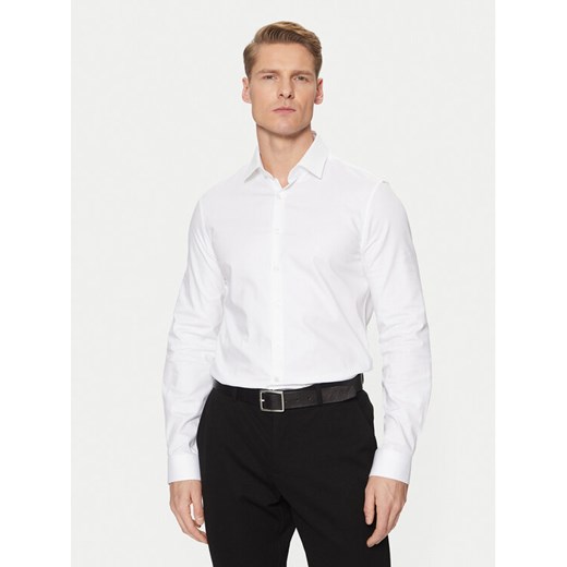 Calvin Klein Koszula K10K113851 Biały Slim Fit ze sklepu MODIVO w kategorii Koszule męskie - zdjęcie 182693199