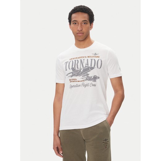 Aeronautica Militare T-Shirt 251TS2405J641 Biały Regular Fit ze sklepu MODIVO w kategorii T-shirty męskie - zdjęcie 182693236