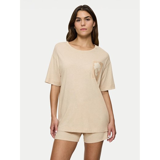 Triumph Piżama Endless Comfort 10222572 Beżowy Relaxed Fit ze sklepu MODIVO w kategorii Piżamy damskie - zdjęcie 182693245