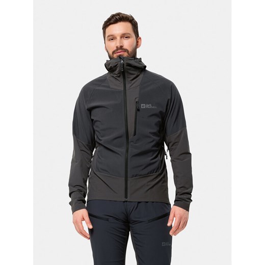 Jack Wolfskin Kurtka softshell Alpspitze 1307771 Czarny Regular Fit ze sklepu MODIVO w kategorii Kurtki męskie - zdjęcie 182693276