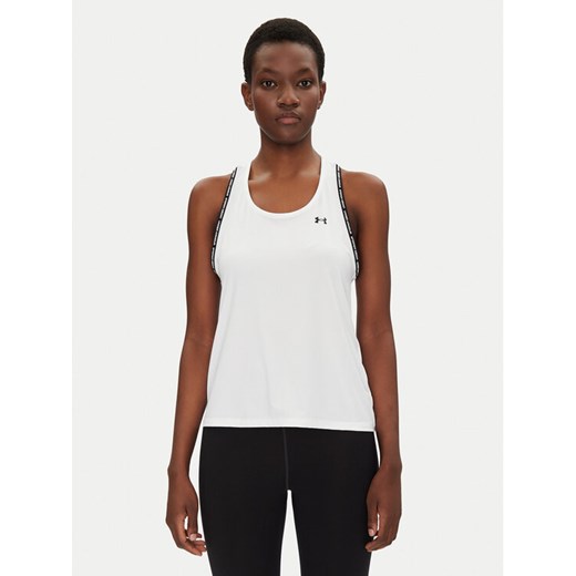 Under Armour Top Tech Knockout 1389851 Biały Regular Fit ze sklepu MODIVO w kategorii Bluzki damskie - zdjęcie 182693285