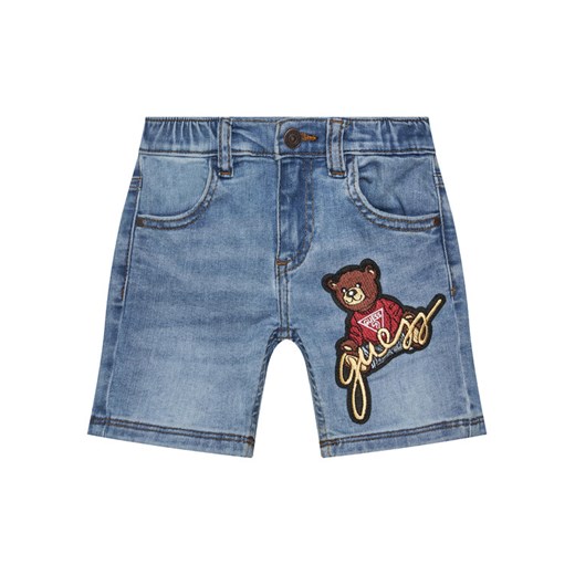 Guess Szorty jeansowe N5GD14 D4CA0 Niebieski Regular Fit ze sklepu MODIVO w kategorii Spodenki chłopięce - zdjęcie 182693298