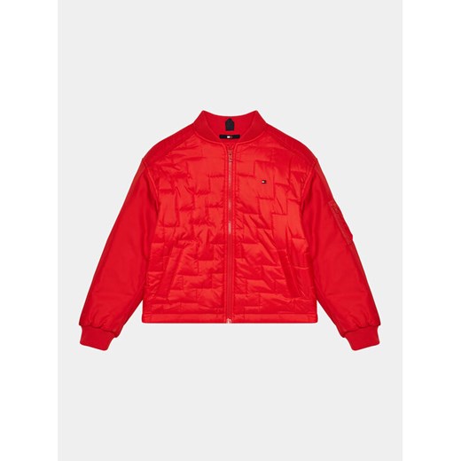 Tommy Hilfiger Kurtka bomber KG0KG07795 D Czerwony Boxy Fit ze sklepu MODIVO w kategorii Kurtki chłopięce - zdjęcie 182693356