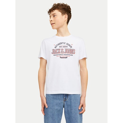 Jack&Jones Junior T-Shirt Logo 12258877 Biały Regular Fit ze sklepu MODIVO w kategorii T-shirty chłopięce - zdjęcie 182693527