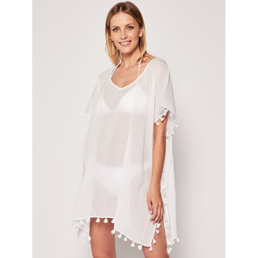 Seafolly Sukienka plażowa Amnesia 52162 Biały Regular Fit ze sklepu MODIVO w kategorii Odzież plażowa - zdjęcie 182693588