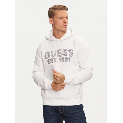 Guess Bluza M4YQ36 K9Z21 Biały Regular Fit ze sklepu MODIVO w kategorii Bluzy męskie - zdjęcie 182693638