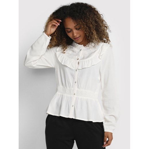 Cream Bluzka Linta 10610669 Écru Slim Fit ze sklepu MODIVO w kategorii Koszule damskie - zdjęcie 182693767