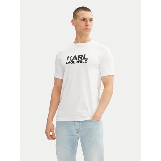 KARL LAGERFELD T-Shirt 755087 552235 Biały Regular Fit ze sklepu MODIVO w kategorii T-shirty męskie - zdjęcie 182693787