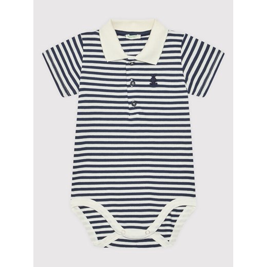 United Colors Of Benetton Body dziecięce 32TDMB113 Granatowy Regular Fit ze sklepu MODIVO w kategorii Body niemowlęce - zdjęcie 182693867