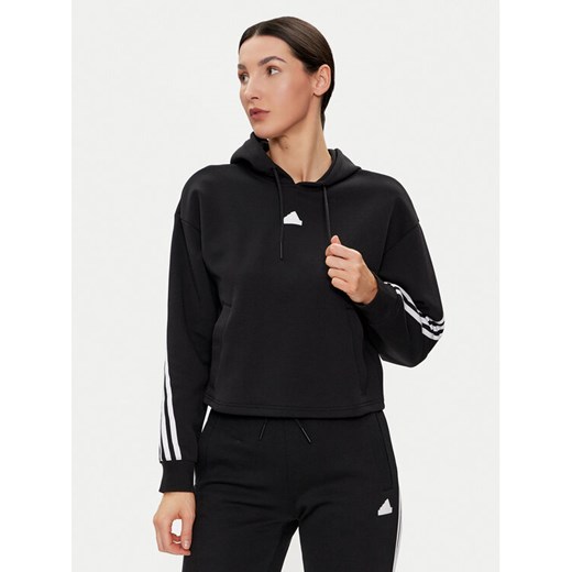 adidas Bluza Future Icons 3-Stripes IP1533 Czarny Loose Fit ze sklepu MODIVO w kategorii Bluzy damskie - zdjęcie 182693906