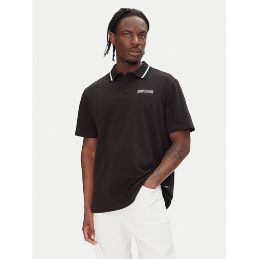 Just Cavalli Polo 78OAGT15 Czarny Regular Fit ze sklepu MODIVO w kategorii T-shirty męskie - zdjęcie 182694179
