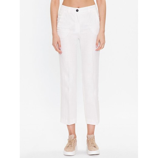 Marella Spodnie materiałowe Livorno 2331311832 Biały Slim Fit ze sklepu MODIVO w kategorii Spodnie damskie - zdjęcie 182694275