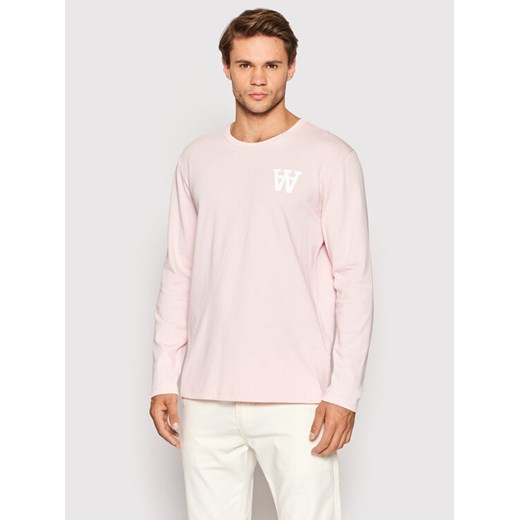Wood Wood Longsleeve Mel 10295400-2323 Różowy Regular Fit ze sklepu MODIVO w kategorii T-shirty męskie - zdjęcie 182694457