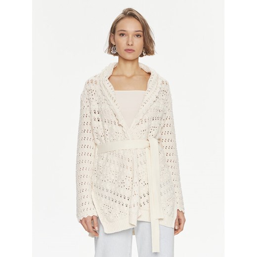 TWINSET Kardigan 241TP3501 Beżowy Regular Fit ze sklepu MODIVO w kategorii Swetry damskie - zdjęcie 182694469