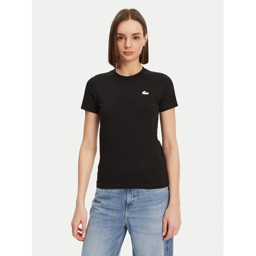 Lacoste T-Shirt TF9246 Czarny Slim Fit ze sklepu MODIVO w kategorii Bluzki damskie - zdjęcie 182694488