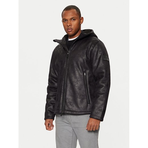 EA7 Emporio Armani Kurtka z imitacji skóry 6DPBA5 PN54Z 1200 Czarny Regular Fit ze sklepu MODIVO w kategorii Kurtki męskie - zdjęcie 182694538