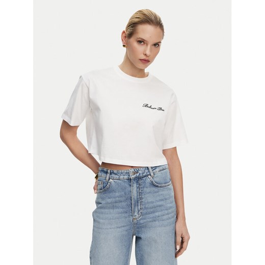 Balmain T-Shirt DF1EE020BC78 Biały Regular Fit ze sklepu MODIVO w kategorii Bluzki damskie - zdjęcie 182694549