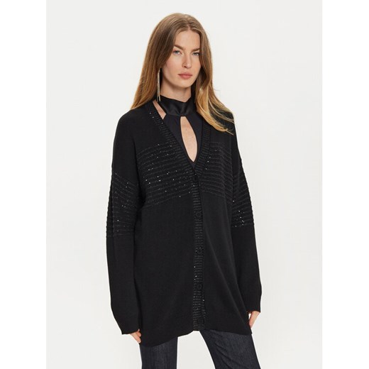 TWINSET Kardigan 242TP3273 Czarny Loose Fit ze sklepu MODIVO w kategorii Swetry damskie - zdjęcie 182694609