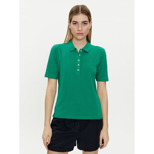 Tommy Hilfiger Polo 1985 WW0WW37820 Zielony Regular Fit ze sklepu MODIVO w kategorii Bluzki damskie - zdjęcie 182694618