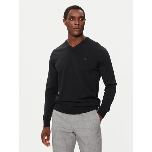 Lacoste Sweter AH1990 Czarny Regular Fit ze sklepu MODIVO w kategorii Swetry męskie - zdjęcie 182694667