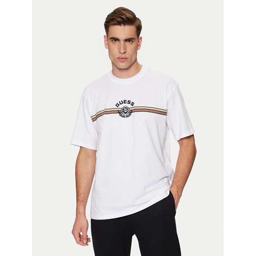 Guess T-Shirt Z5RI02 I3Z14 Biały Regular Fit ze sklepu MODIVO w kategorii T-shirty męskie - zdjęcie 182694679