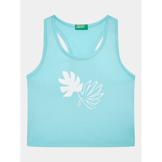 United Colors Of Benetton Top 3096CH013 Niebieski Regular Fit ze sklepu MODIVO w kategorii Bluzki dziewczęce - zdjęcie 182694768