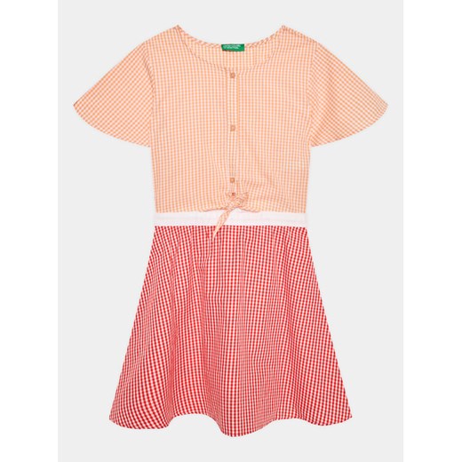 United Colors Of Benetton Sukienka codzienna 47KTCV01B Pomarańczowy Regular Fit ze sklepu MODIVO w kategorii Sukienki dziewczęce - zdjęcie 182694987