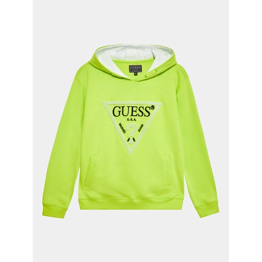 Guess Bluza N3YQ04 KAD73 Zielony Regular Fit ze sklepu MODIVO w kategorii Bluzy chłopięce - zdjęcie 182695166