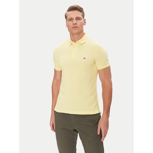 Tommy Hilfiger Polo 1985 MW0MW17771 Żółty Slim Fit ze sklepu MODIVO w kategorii T-shirty męskie - zdjęcie 182695167