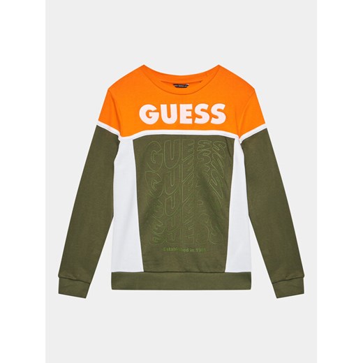 Guess Bluza L3BQ02 KAX73 Khaki Regular Fit ze sklepu MODIVO w kategorii Bluzy chłopięce - zdjęcie 182695238