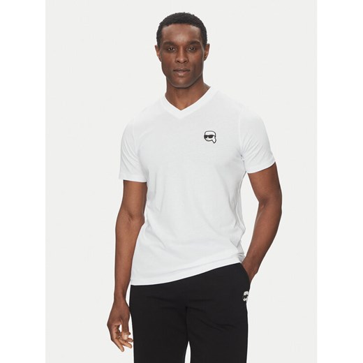 KARL LAGERFELD T-Shirt 755021 552224 Biały Regular Fit ze sklepu MODIVO w kategorii T-shirty męskie - zdjęcie 182695306