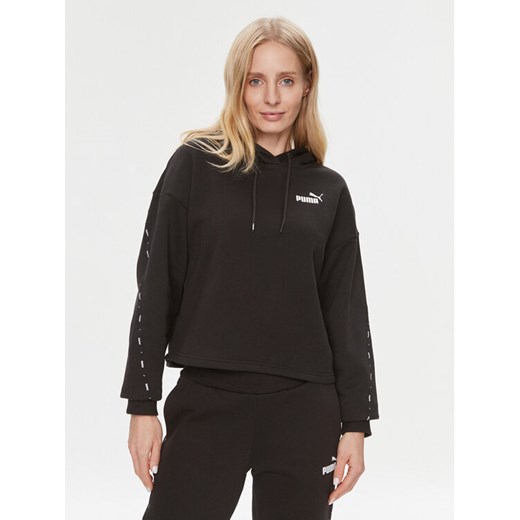 Puma Bluza Ess Tape 675996 Czarny Regular Fit ze sklepu MODIVO w kategorii Bluzy damskie - zdjęcie 182695325