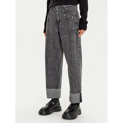 Haveone Jeansy PLS-M020 Czarny Wide Leg ze sklepu MODIVO w kategorii Jeansy damskie - zdjęcie 182695375