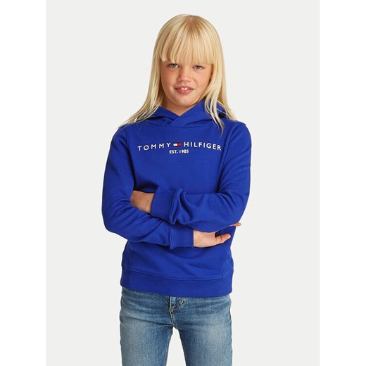 Tommy Hilfiger Bluza Essential KS0KS00205 S Niebieski Regular Fit ze sklepu MODIVO w kategorii Bluzy dziewczęce - zdjęcie 182695515