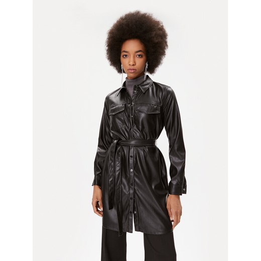 DKNY Sukienka skórzana P2HBTO59 Czarny Regular Fit ze sklepu MODIVO w kategorii Sukienki - zdjęcie 182695656