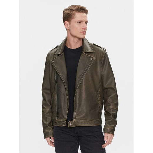 Brave Soul Kurtka z imitacji skóry MJK-CONEYKHAKI Khaki Straight Fit ze sklepu MODIVO w kategorii Kurtki męskie - zdjęcie 182695735