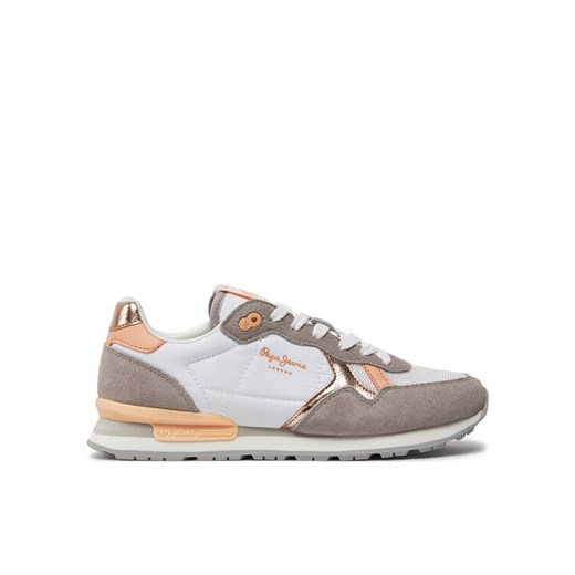 Pepe Jeans Sneakersy Brit Heritage W PLS31474 Biały ze sklepu MODIVO w kategorii Buty sportowe damskie - zdjęcie 182695759