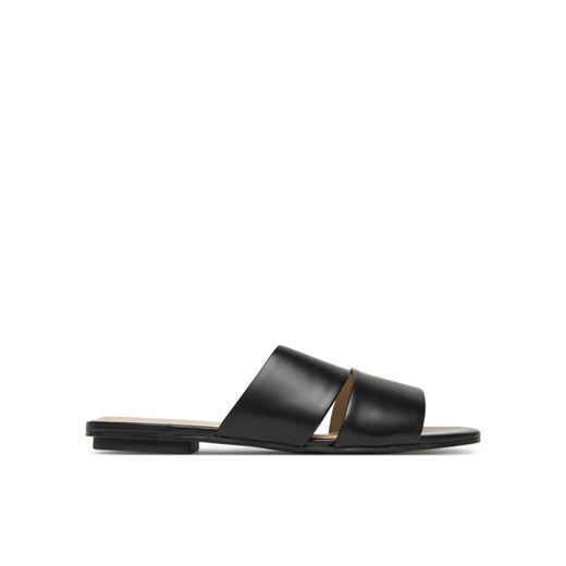 Calvin Klein Klapki Flat Slide - Lth 2 Straps HW0HW02365 Czarny ze sklepu MODIVO w kategorii Klapki damskie - zdjęcie 182695835