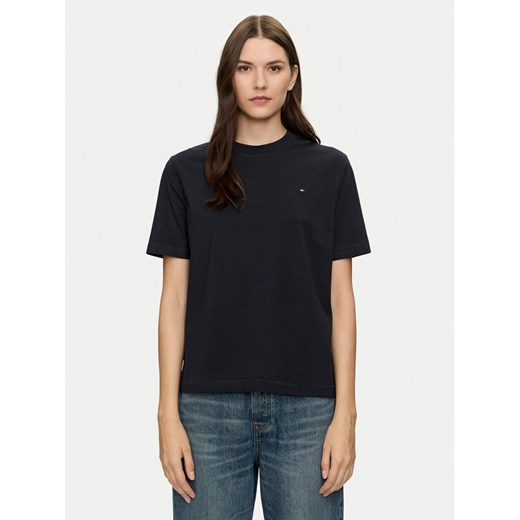 Tommy Hilfiger T-Shirt Modern Flag WW0WW43597 Granatowy Relaxed Fit ze sklepu MODIVO w kategorii Bluzki damskie - zdjęcie 182695937