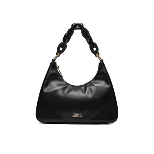 Tommy Hilfiger Torebka Soft Leather Shoulder Bag AW0AW16293 Czarny Tommy Hilfiger 00 MODIVO