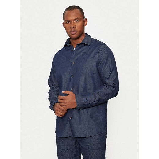 Selected Homme Koszula jeansowa 16091061 Granatowy Regular Fit ze sklepu MODIVO w kategorii Koszule męskie - zdjęcie 182696147