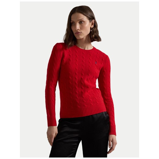 Polo Ralph Lauren Sweter 211910421026 Czerwony Slim Fit ze sklepu MODIVO w kategorii Swetry damskie - zdjęcie 182696309